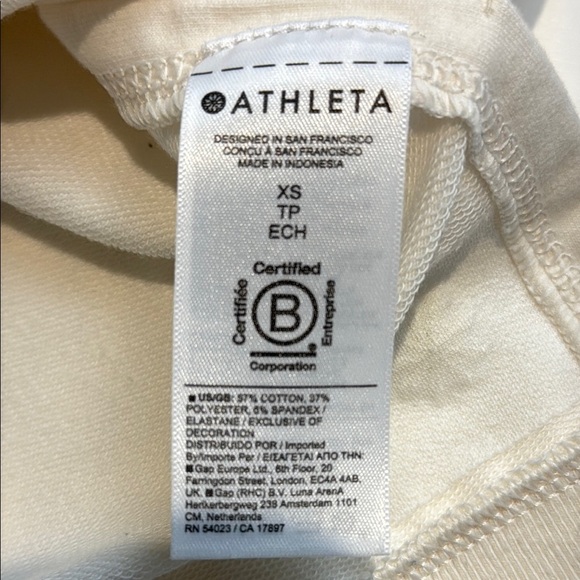 Athleta Retroterry V-Neck Sweatshirt Tee Size XS - Picture 7 of 7